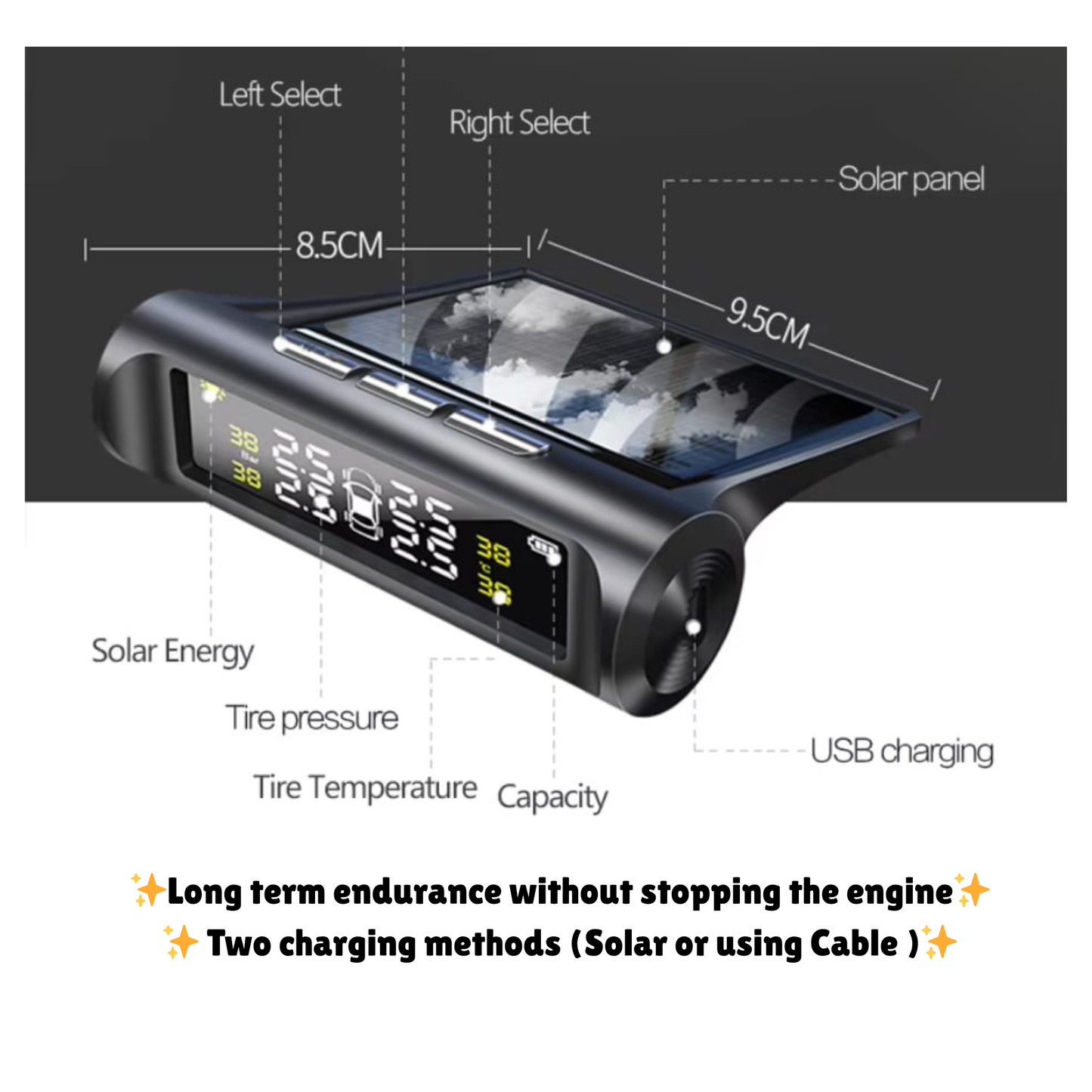 SOLAR Tyre Pressure Monitor "TPMS"